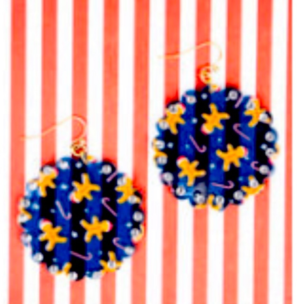 Gingerbread and candy canes earrings